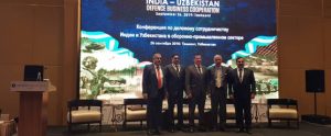 03 October, 2019 First ever India-Uzbekistan Defence Industrial Conference. Inauguration on 26 September attended by Ambassador of India Shri Santosh Jha and Chairman of Uzbekistan State Committee for Defence Industry as well as Joint Secretary Sanjay Jaju of India.