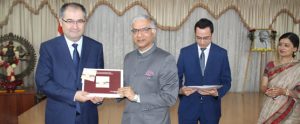 02 October, 2019 The Government of Uzbekistan issued a commemorative postage stamp on the occasion of the 150th birth anniversary of Mahatma Gandhi. First Deputy Minister of IT & Communications H.E. Mr. Olimjon Umarov & Ambassador of India Santosh Jha released the stamp on 2nd October 2019.