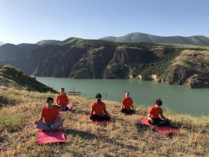 6 June 2020 Yoga Session at Ahangaran Reservoir, Angren region