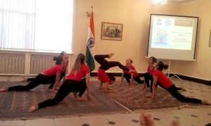 21 June, 2016 LBSCIC Yoga students performing at 2nd International Day of Yoga event