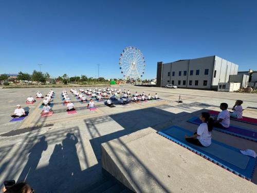 International Day of Yoga (IDY) session held on 29th May 2025 at Dostlik Park, Nukus