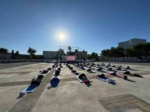 International Day of Yoga (IDY) session held on 29th May 2025 at Dostlik Park, Nukus
