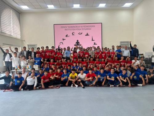 International Day of Yoga (IDY) session held on 30th April 2025 at the Denov Institute of Entrepreneurship and Pedagogy Yoga Club, Denov