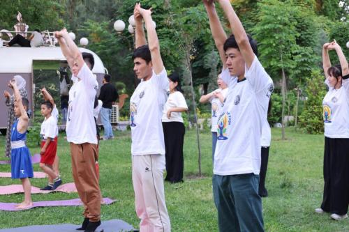 International Day of Yoga (IDY) session held on 2nd May 2025 at the Palace of Khudoyar Khan, Kokand