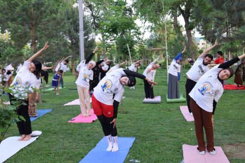 International Day of Yoga (IDY) session held on 2nd May 2025 at the Palace of Khudoyar Khan, Kokand