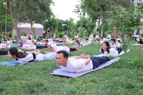 International Day of Yoga (IDY) session held on 2nd May 2025 at the Palace of Khudoyar Khan, Kokand