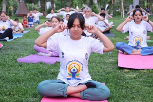 International Day of Yoga (IDY) session held on 2nd May 2025 at the Palace of Khudoyar Khan, Kokand