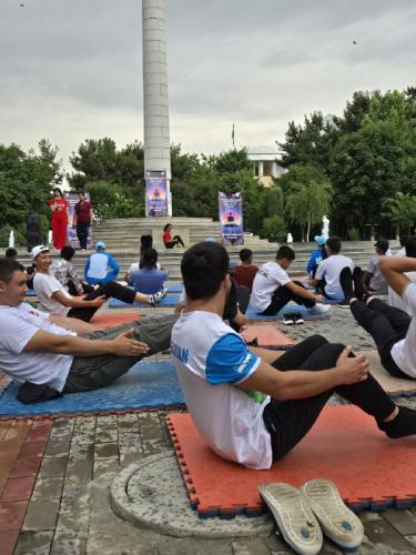 International Day of Yoga (IDY) session held on 26th May 2025 during the International Namangan Flower Festival in Namangan