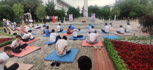 International Day of Yoga (IDY) session held on 26th May 2025 during the International Namangan Flower Festival in Namangan