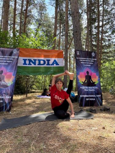 International Day of Yoga (IDY) session held on 28th May 2025 at Sukok Nature Reserve, Tashkent Region
